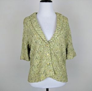 St John Sweater Jacket Collection Green Boucle Designer Luxury Eclectic Textured